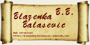 Blaženka Balašević vizit kartica